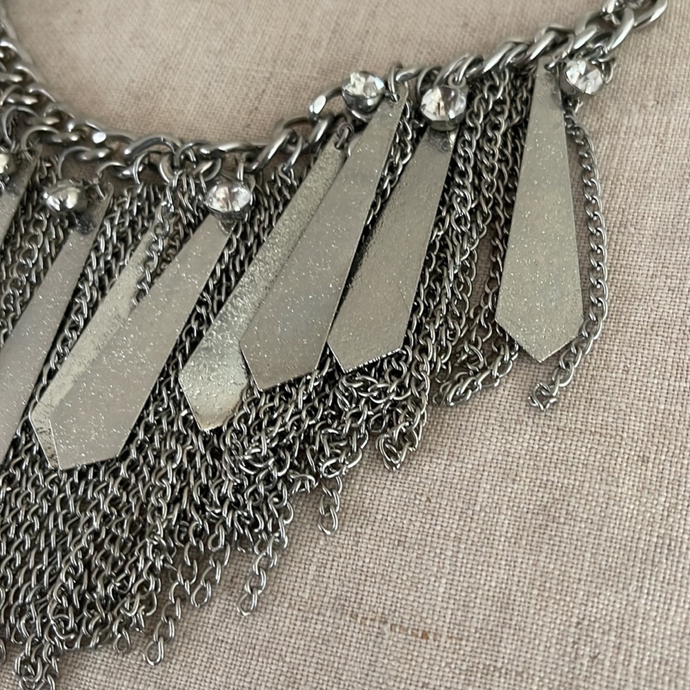 Fringe Chainmail Statement Necklace - image 4